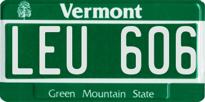 VT license plate LEU606