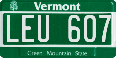 VT license plate LEU607