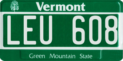 VT license plate LEU608