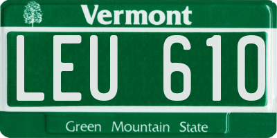 VT license plate LEU610