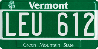 VT license plate LEU612