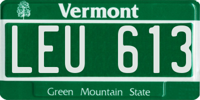 VT license plate LEU613