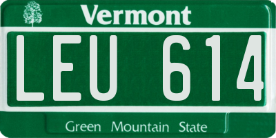 VT license plate LEU614