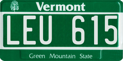 VT license plate LEU615