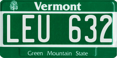 VT license plate LEU632
