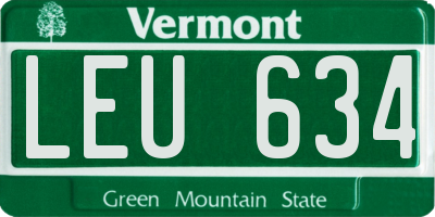 VT license plate LEU634