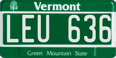 VT license plate LEU636