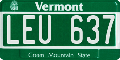 VT license plate LEU637