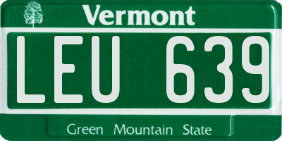 VT license plate LEU639