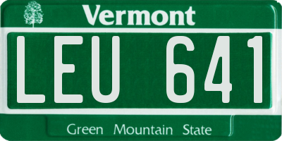 VT license plate LEU641