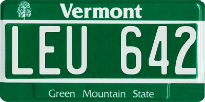 VT license plate LEU642