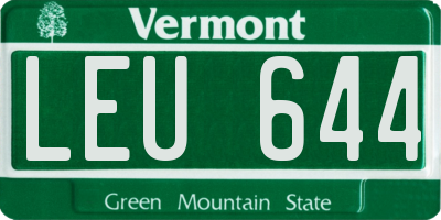 VT license plate LEU644