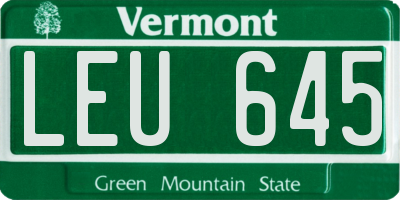 VT license plate LEU645