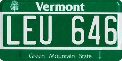VT license plate LEU646