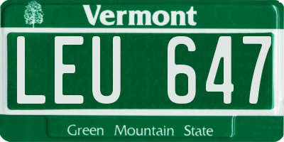 VT license plate LEU647