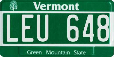 VT license plate LEU648