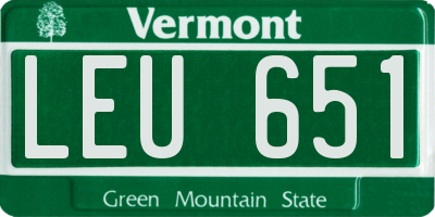 VT license plate LEU651