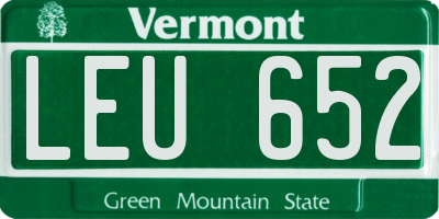 VT license plate LEU652