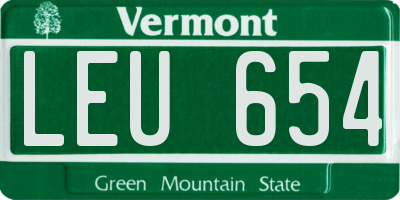VT license plate LEU654