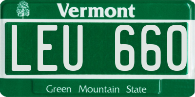 VT license plate LEU660