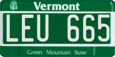 VT license plate LEU665