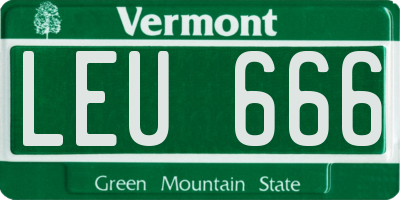 VT license plate LEU666