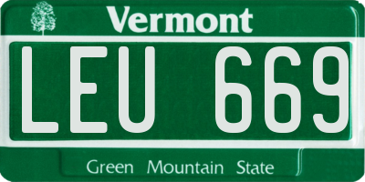 VT license plate LEU669