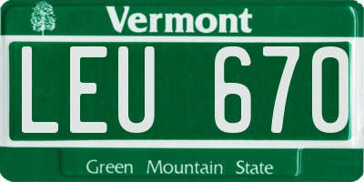 VT license plate LEU670