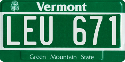 VT license plate LEU671