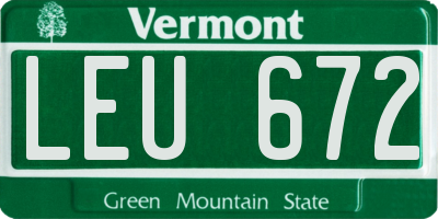 VT license plate LEU672
