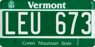 VT license plate LEU673