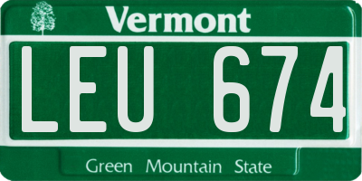 VT license plate LEU674