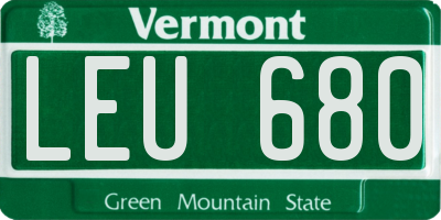 VT license plate LEU680