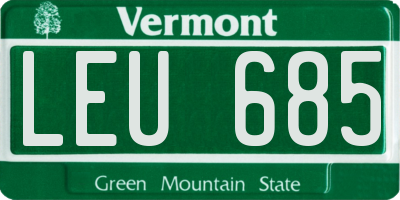 VT license plate LEU685