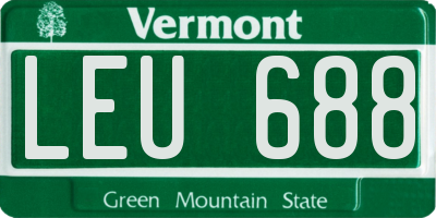 VT license plate LEU688