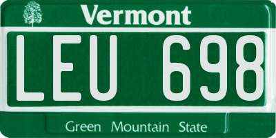VT license plate LEU698