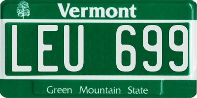 VT license plate LEU699