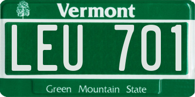 VT license plate LEU701