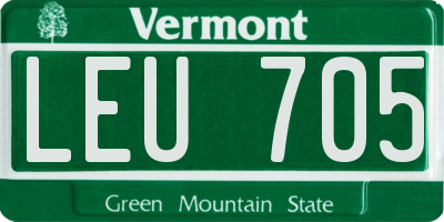 VT license plate LEU705