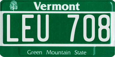 VT license plate LEU708