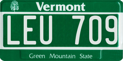 VT license plate LEU709