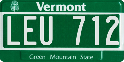 VT license plate LEU712