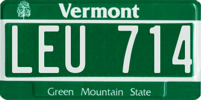 VT license plate LEU714