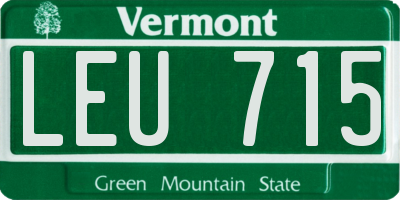 VT license plate LEU715