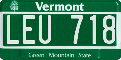 VT license plate LEU718