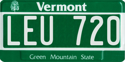 VT license plate LEU720