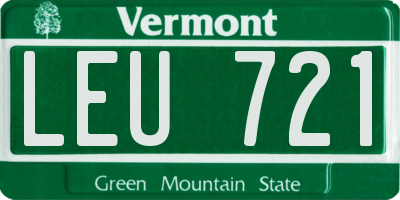 VT license plate LEU721