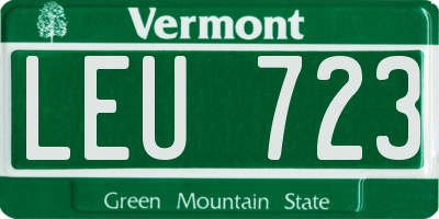 VT license plate LEU723