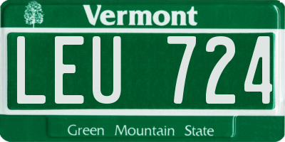 VT license plate LEU724