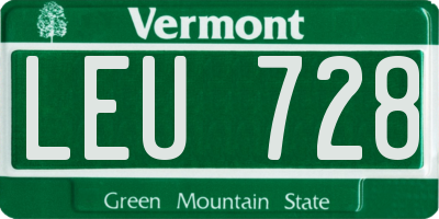 VT license plate LEU728